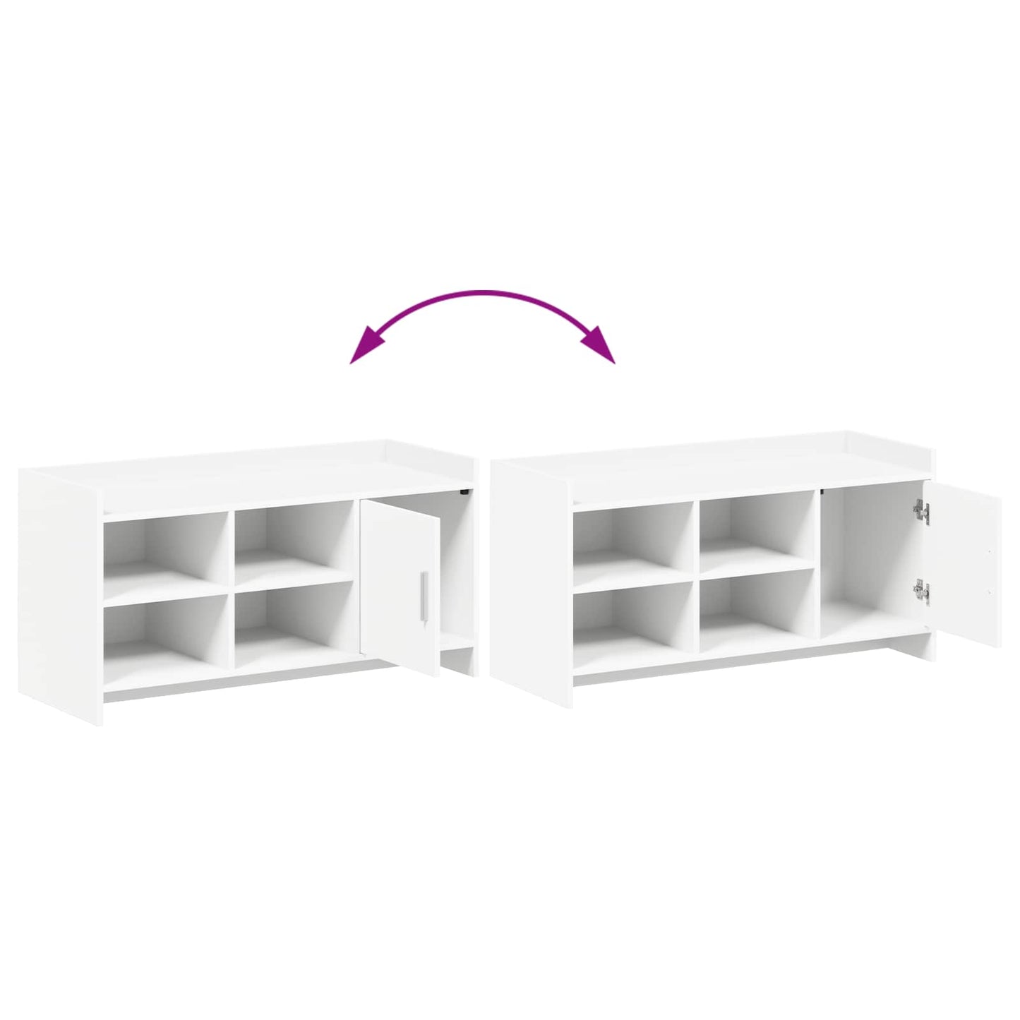 Sko skab med opbevaring Hvid 100 x 39,5 x 51 cm Konstrueret træ