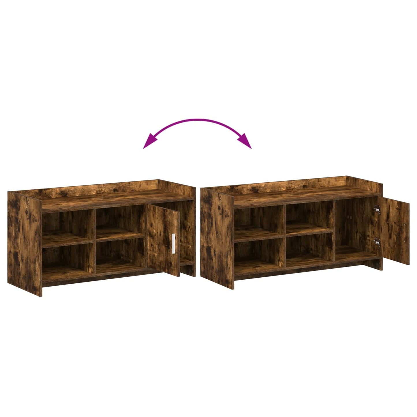 Sko skab med dør Røget eg 100 x 39,5 x 51 cm Konstrueret træ
