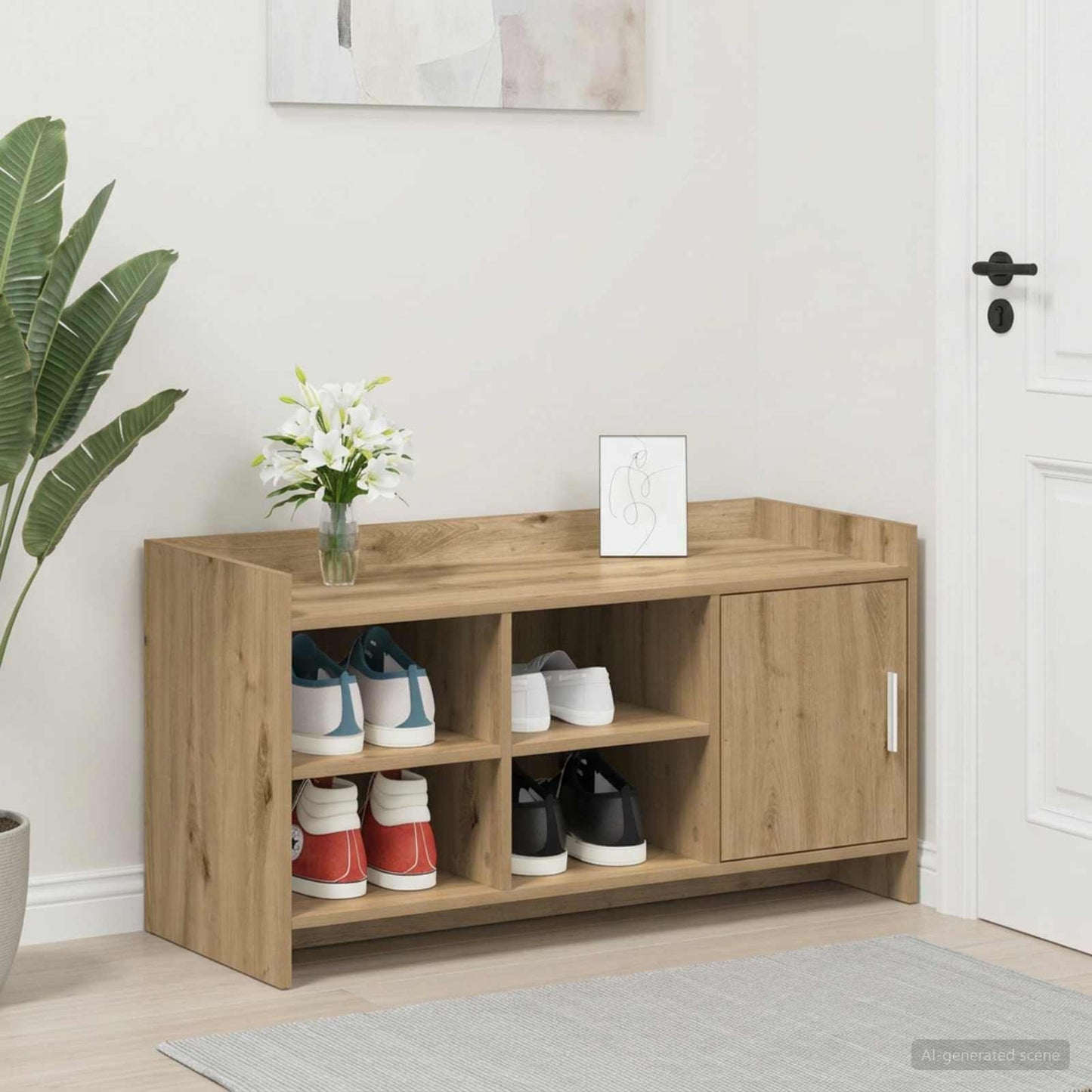 Sko skab 100 x 39,5 x 51 cm Konstrueret træ Artisan-eg