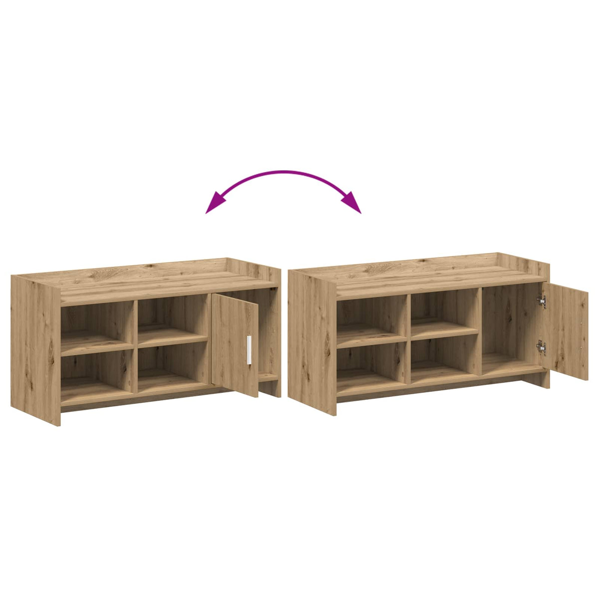 Sko skab 100 x 39,5 x 51 cm Konstrueret træ Artisan-eg