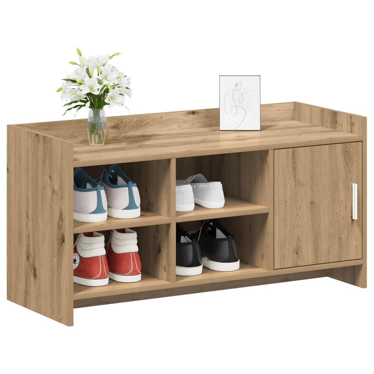 Sko skab 100 x 39,5 x 51 cm Konstrueret træ Artisan-eg