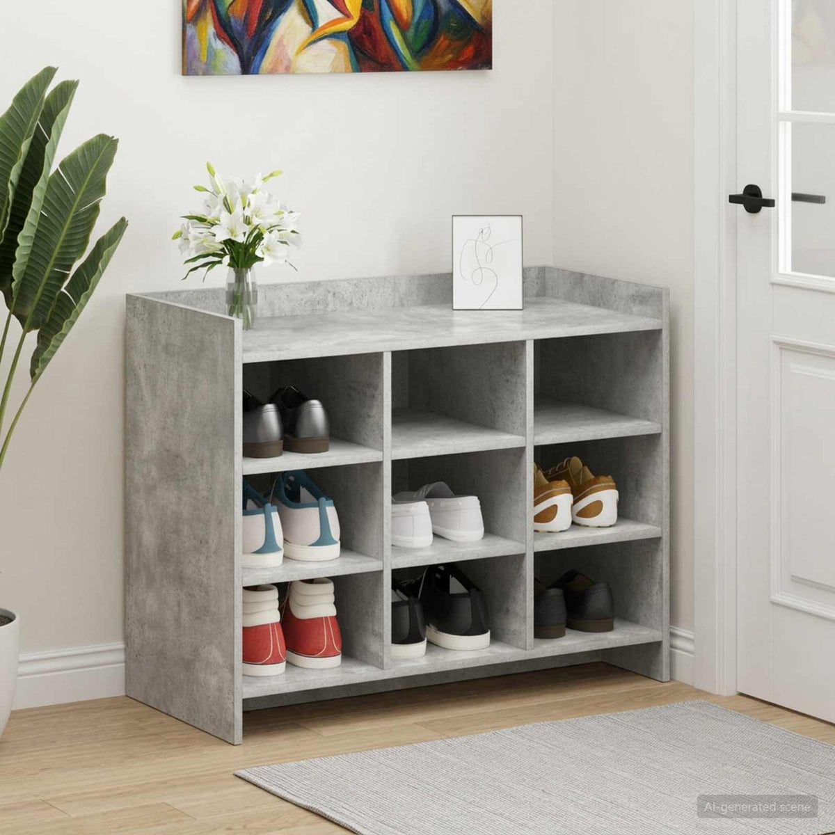 Sko skab Betongrå 85 x 39,5 x 70 cm Konstrueret træ