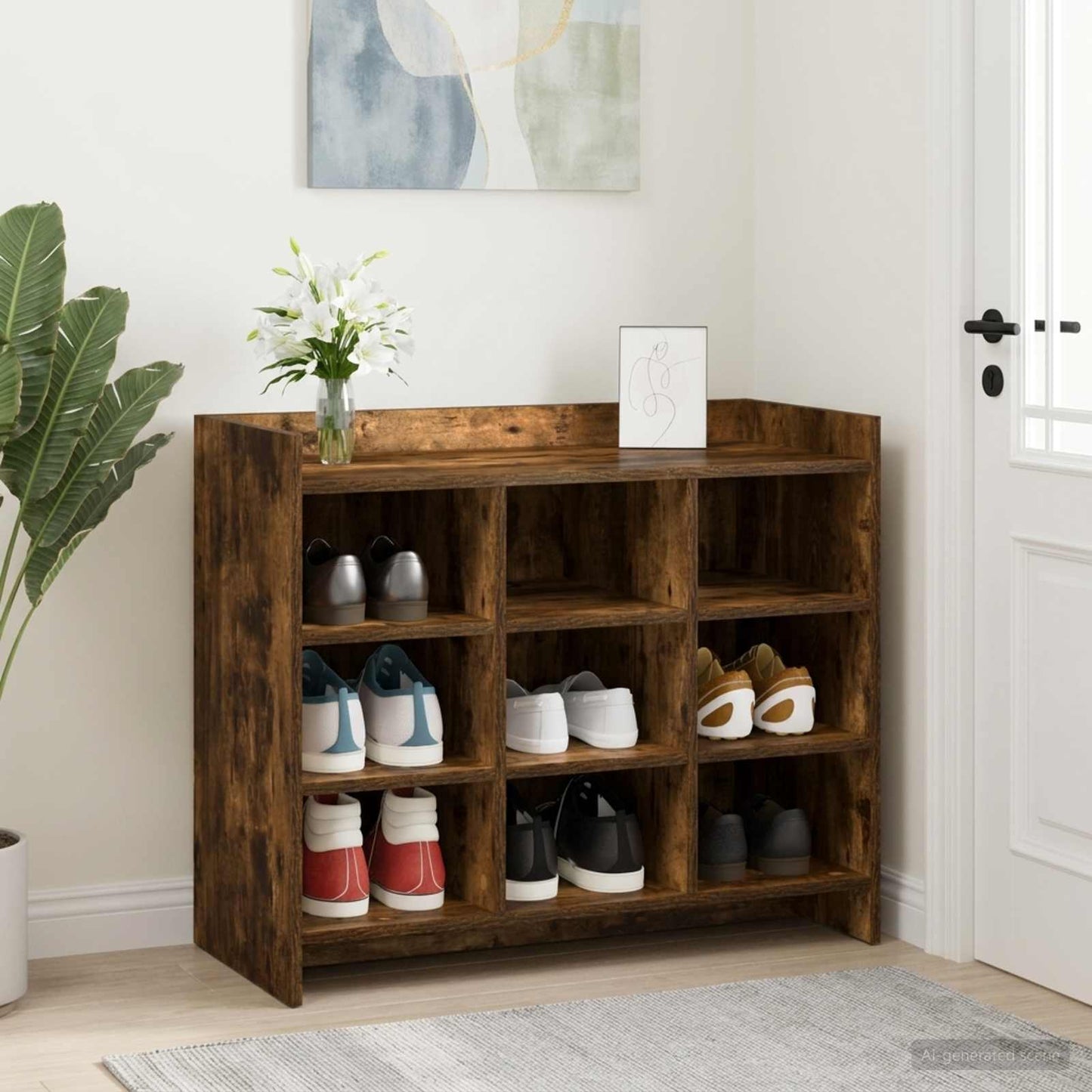 Sko skab Røget eg 85 x 39,5 x 70 cm Konstrueret træ