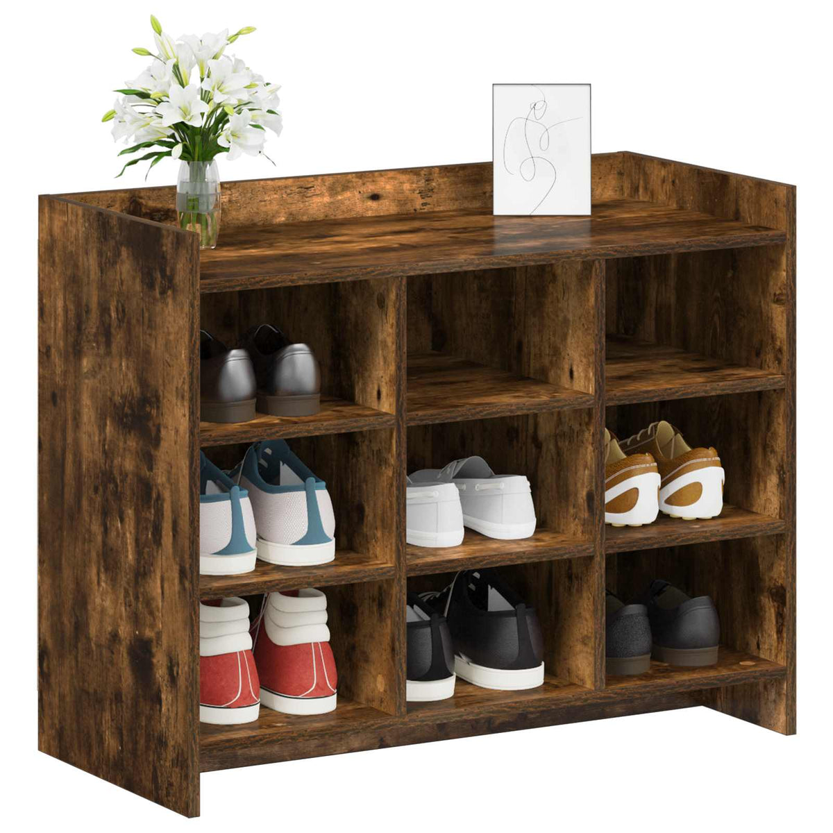 Sko skab Røget eg 85 x 39,5 x 70 cm Konstrueret træ