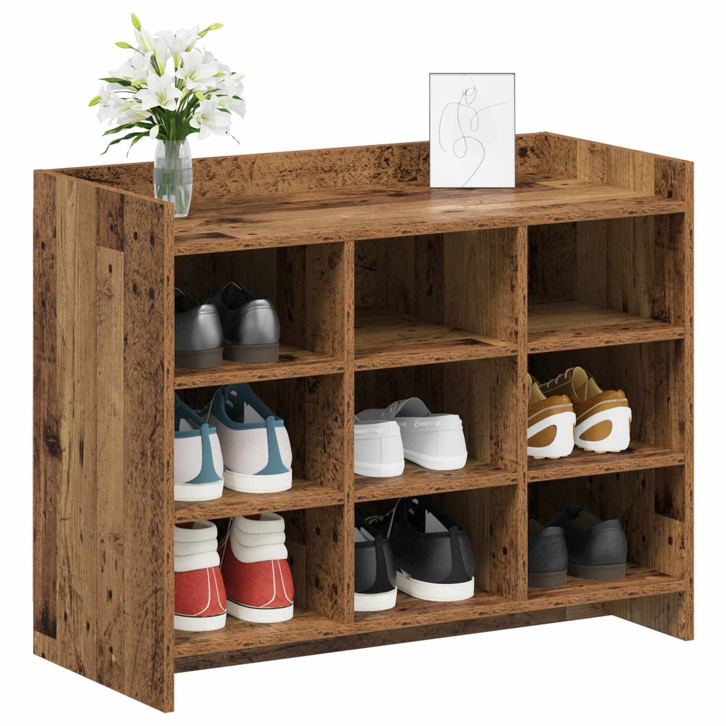 Sko skab Gammelt træ 85 x 39,5 x 70 cm Konstrueret træ