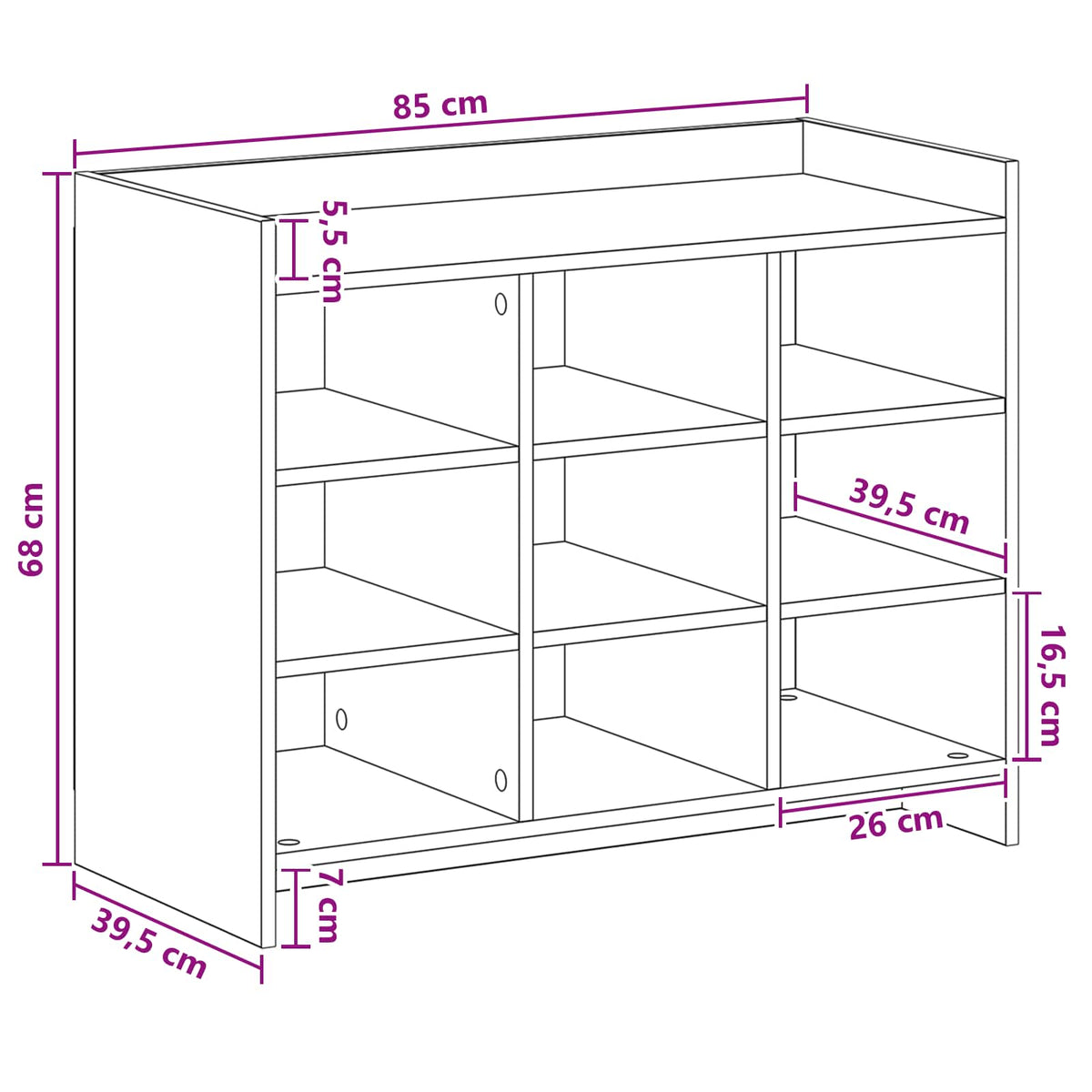 Sko skab Gammelt træ 85 x 39,5 x 70 cm Konstrueret træ