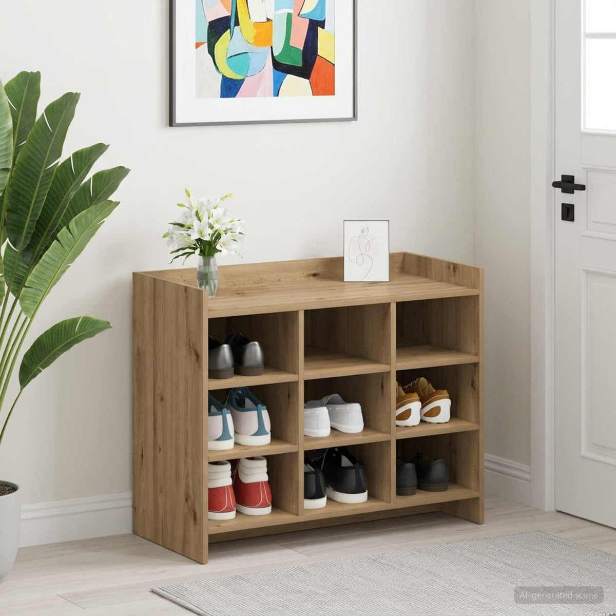 Sko skab 85 x 39,5 x 70 cm Konstrueret træ Artisan-eg