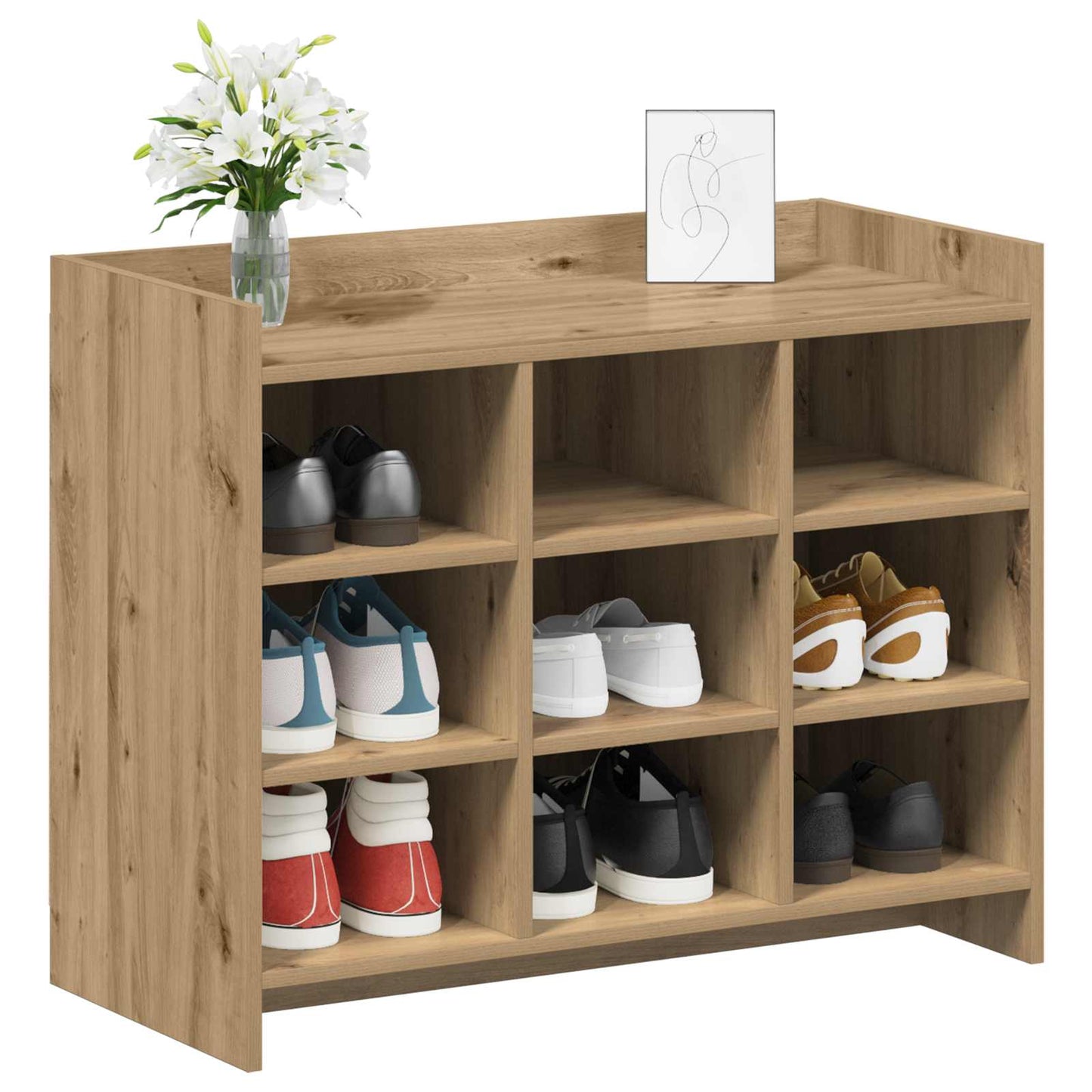 Sko skab 85 x 39,5 x 70 cm Konstrueret træ Artisan-eg