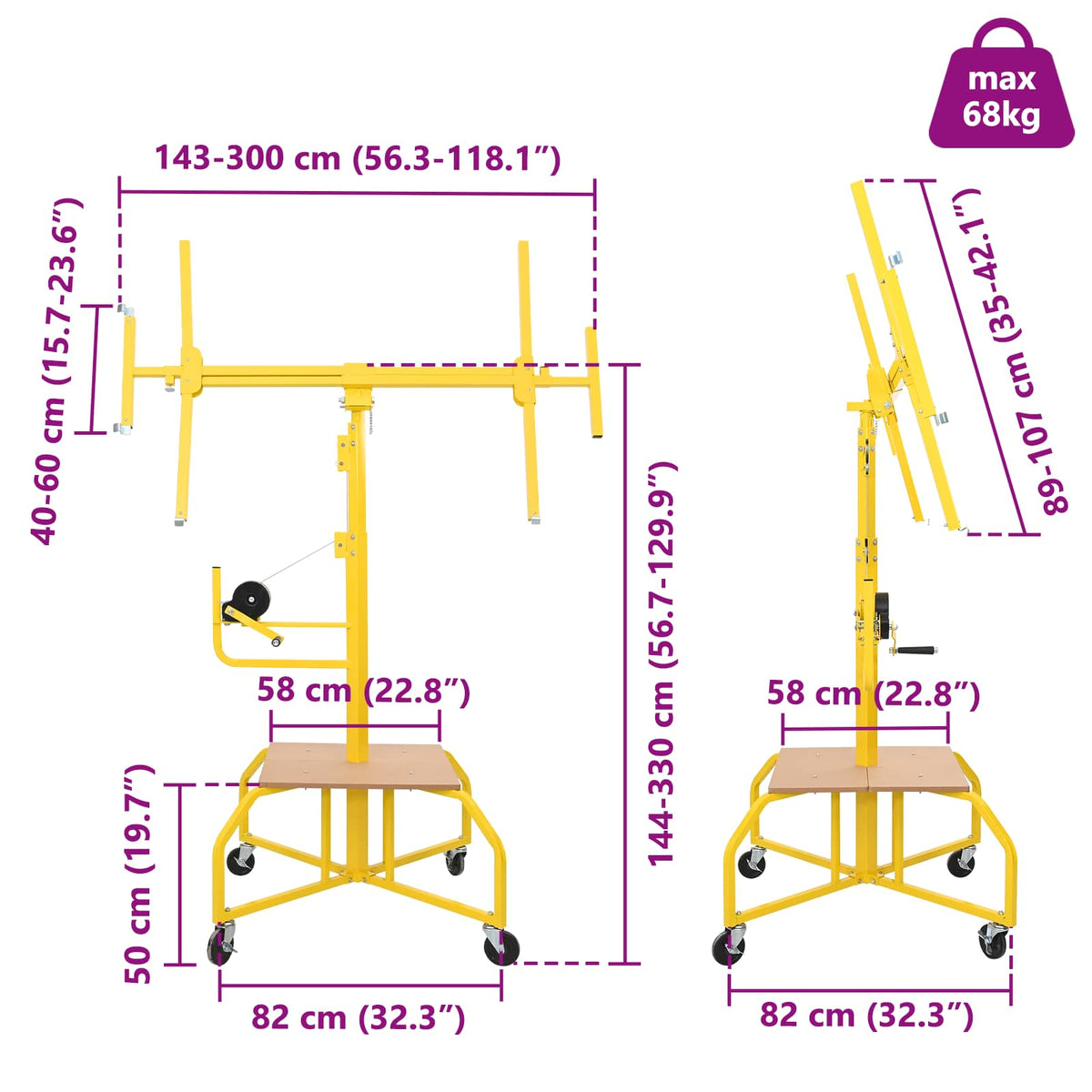 Gipsplade Lifter Stål Gul