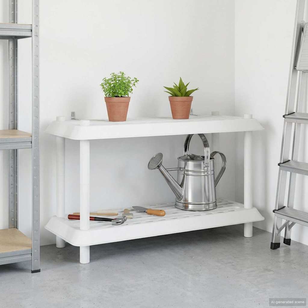 Reol 2 niveauer 100 x 40 x 55,5 cm PP Hvid