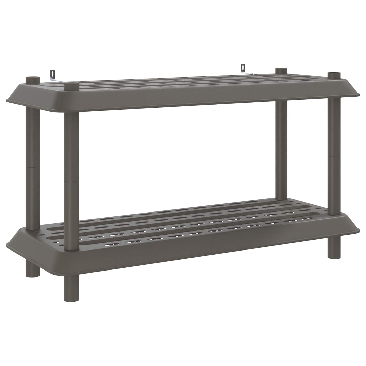 Reol 2 niveauer 100 x 40 x 55,5 cm PP Lysegrå