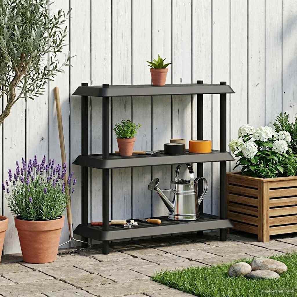 Reol 3 niveauer 100 x 40 x 96 cm PP Antracit