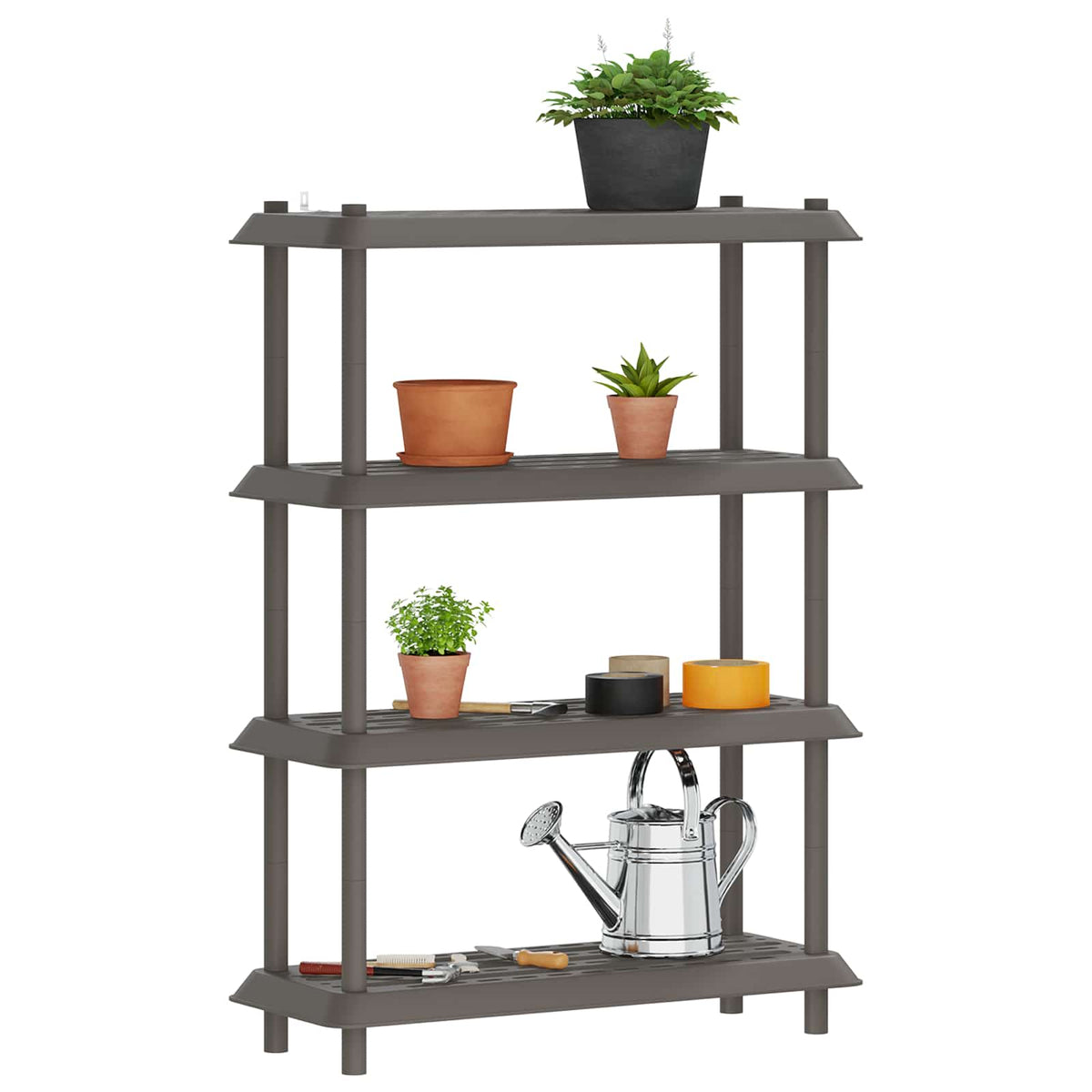 Reol 4 niveauer 100 x 40 x 136,5 cm PP Lysegrå