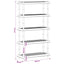 Reol 5 niveauer 100 x 40 x 177 cm PP Hvid