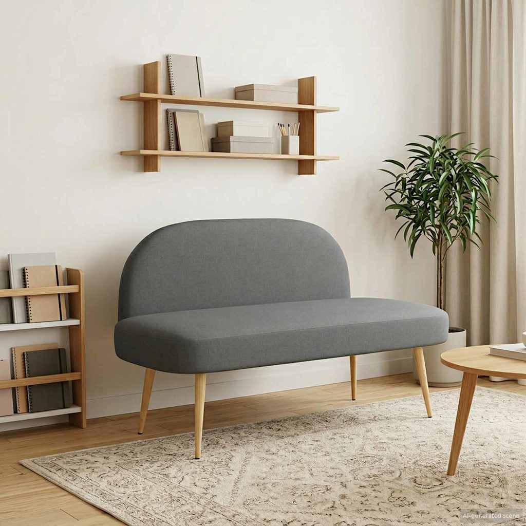 Polstret bænk med ryg Mørkegrå 110 x 60 x 76 cm