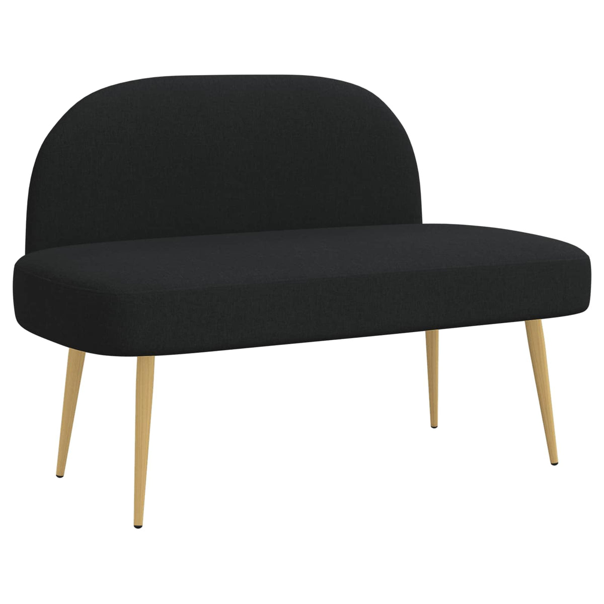 Polstret bænk med ryg Sort 110 x 60 x 76 cm