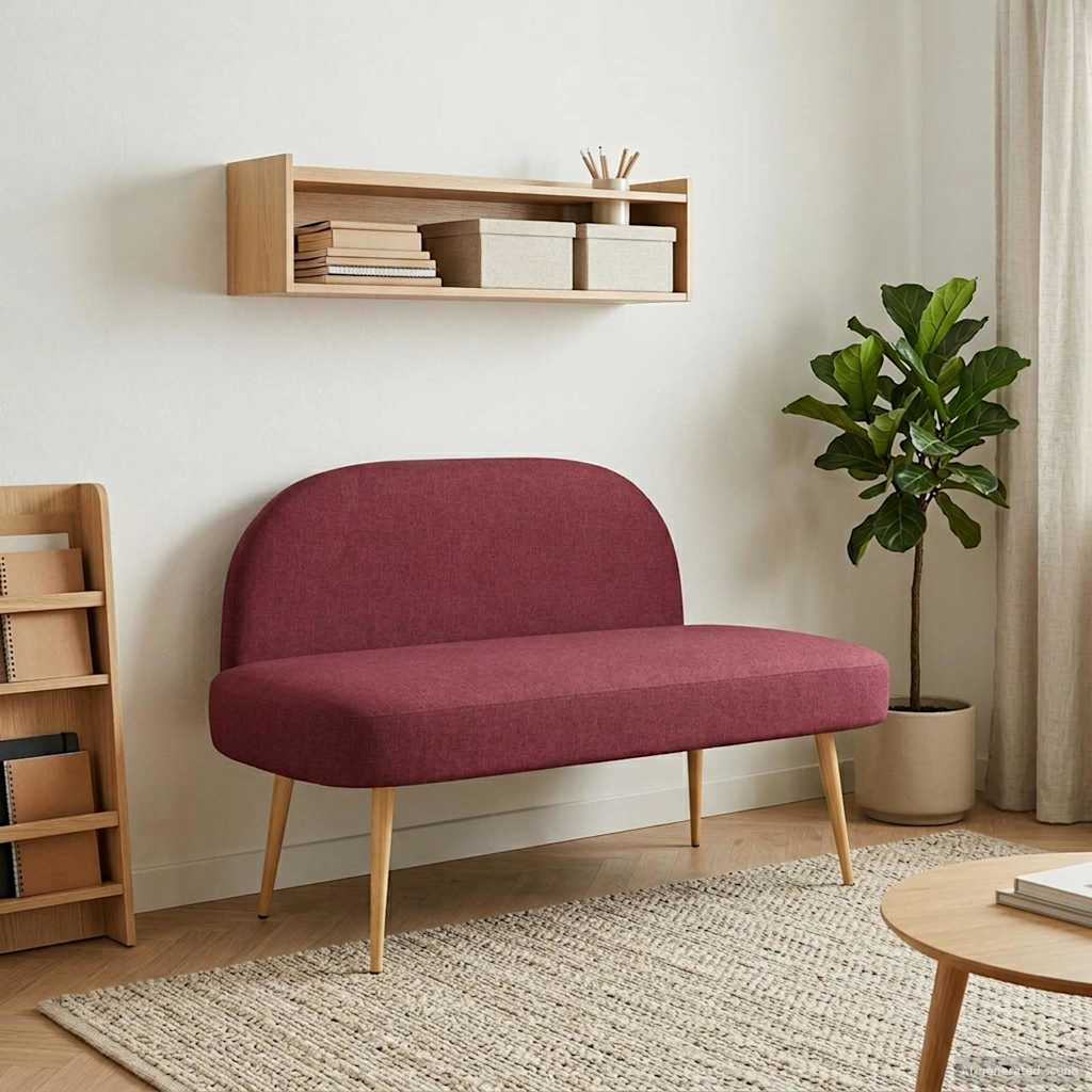 Polstret bænk med ryg Vinrød 110 x 60 x 76 cm