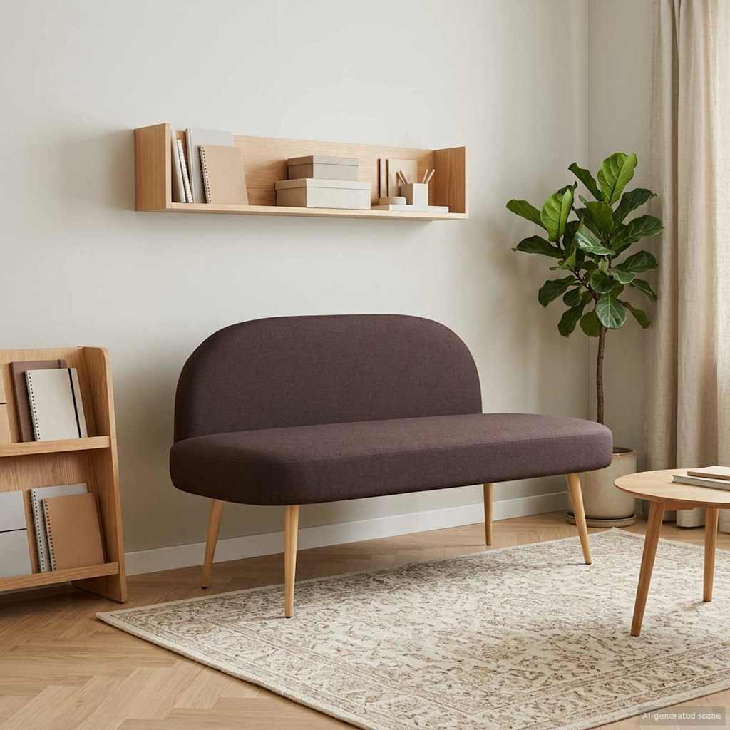 Polstret bænk med ryg Mørkebrun 110 x 60 x 76 cm