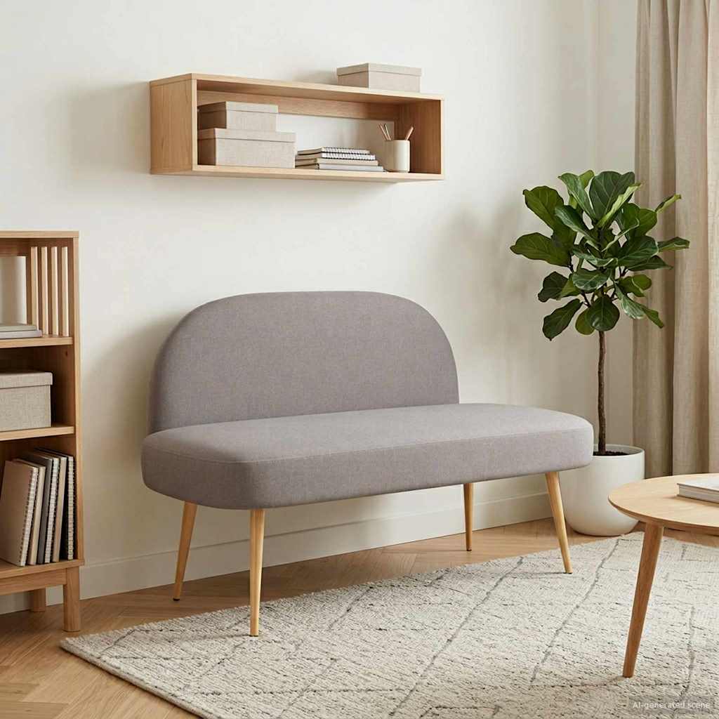 Polstret bænk med ryg Gråbrun 110 x 60 x 76 cm