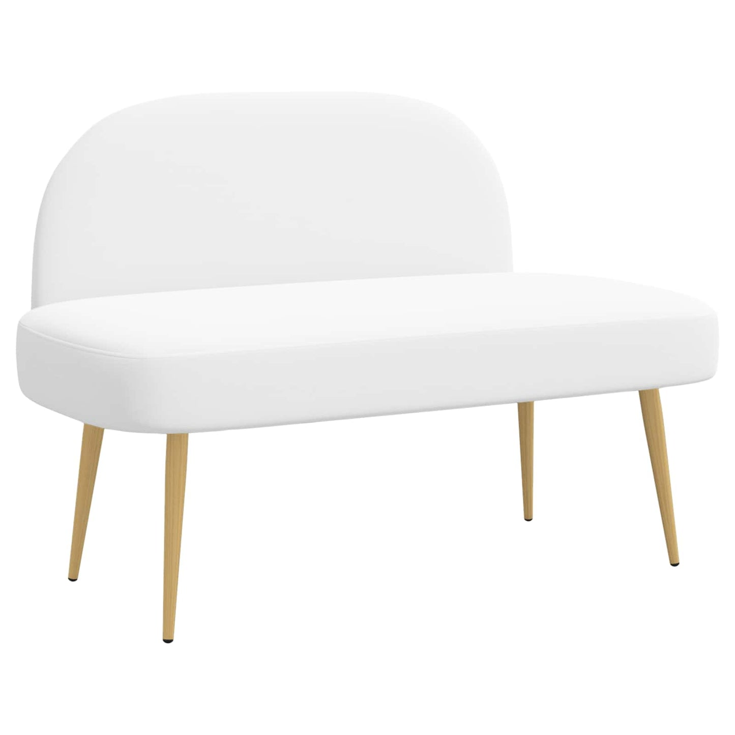 Polstret bænk med ryg Hvid 110 x 60 x 76 cm