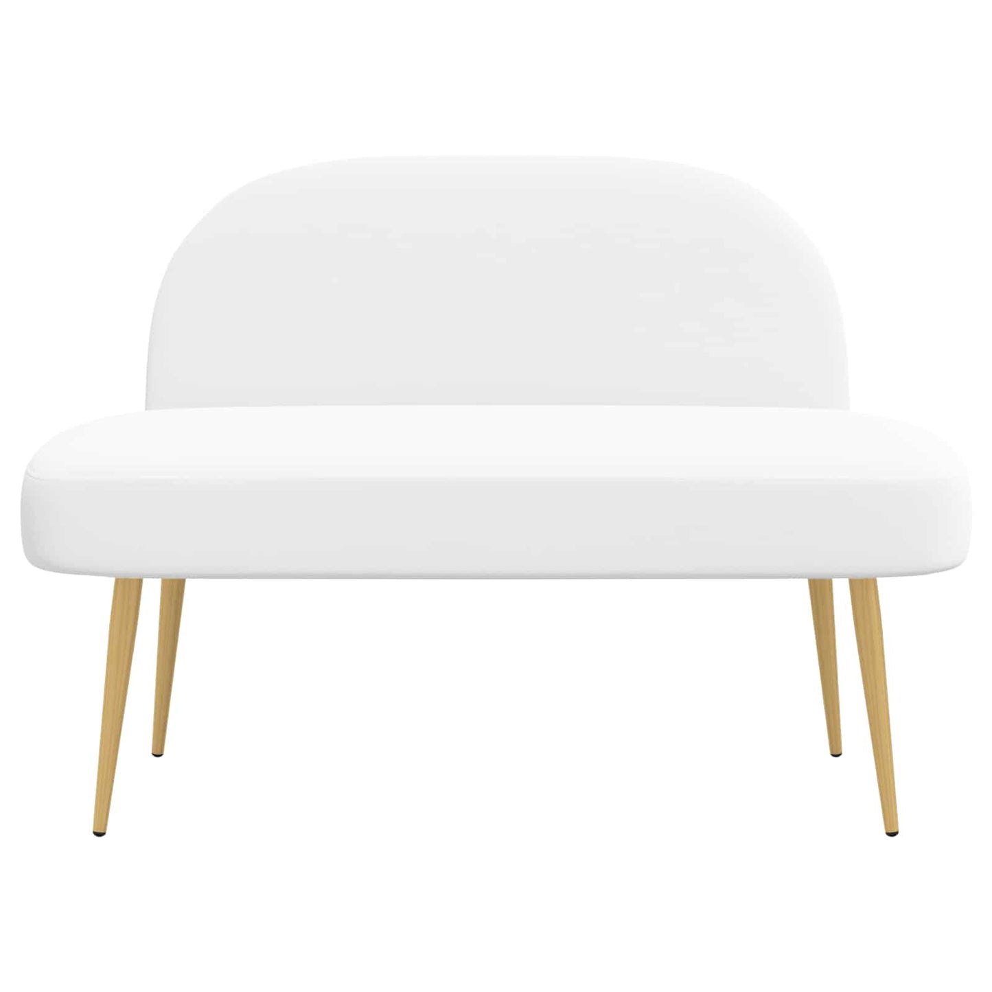 Polstret bænk med ryg Hvid 110 x 60 x 76 cm
