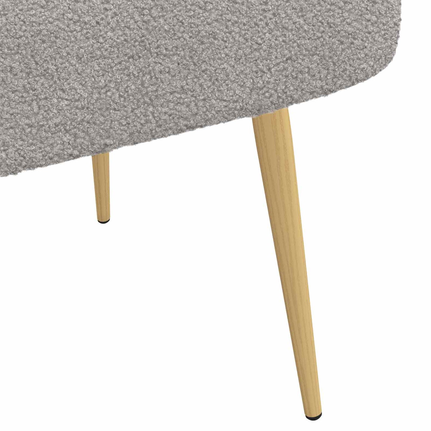 Polstret bænk med ryg Lysegrå 110 x 60 x 76 cm Bouclé