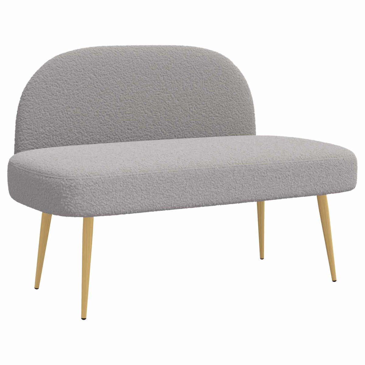 Polstret bænk med ryg Lysegrå 110 x 60 x 76 cm Bouclé