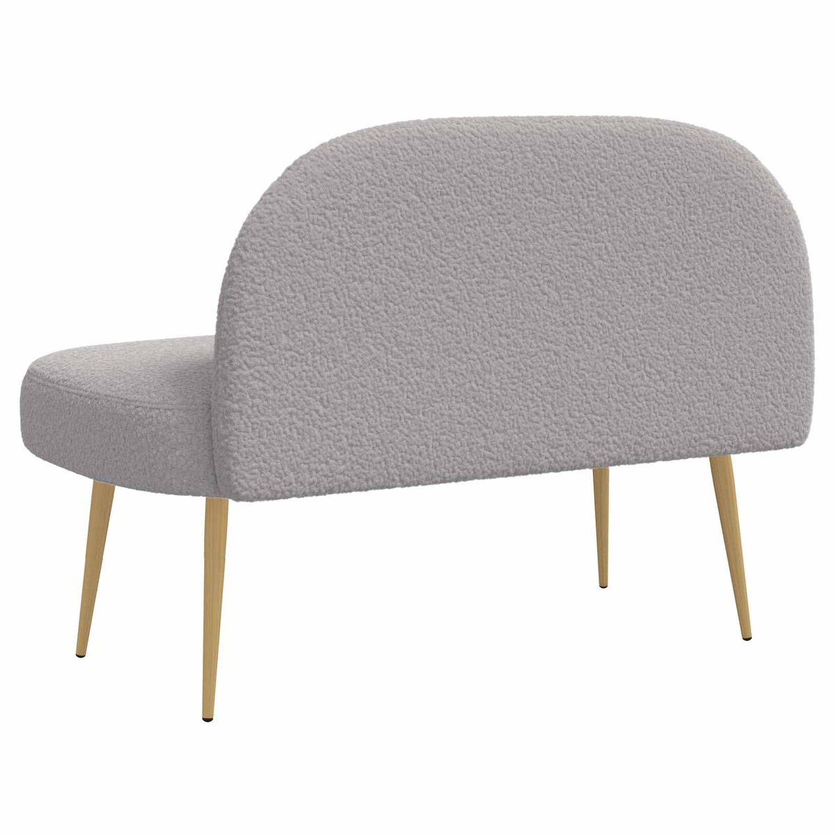 Polstret bænk med ryg Lysegrå 110 x 60 x 76 cm Bouclé