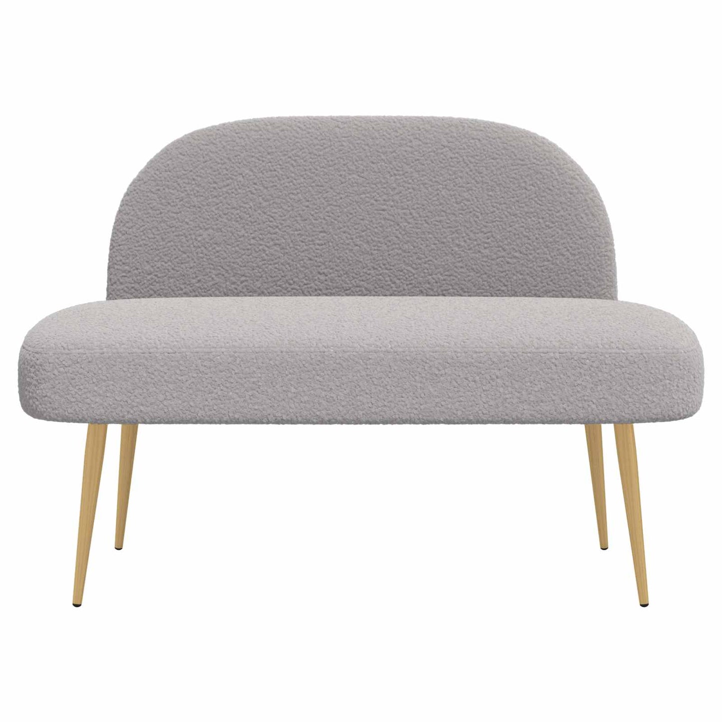 Polstret bænk med ryg Lysegrå 110 x 60 x 76 cm Bouclé