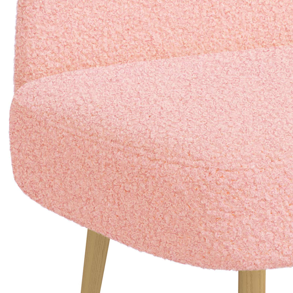 Polstret bænk med ryg Lyserød 110 x 60 x 76 cm Bouclé