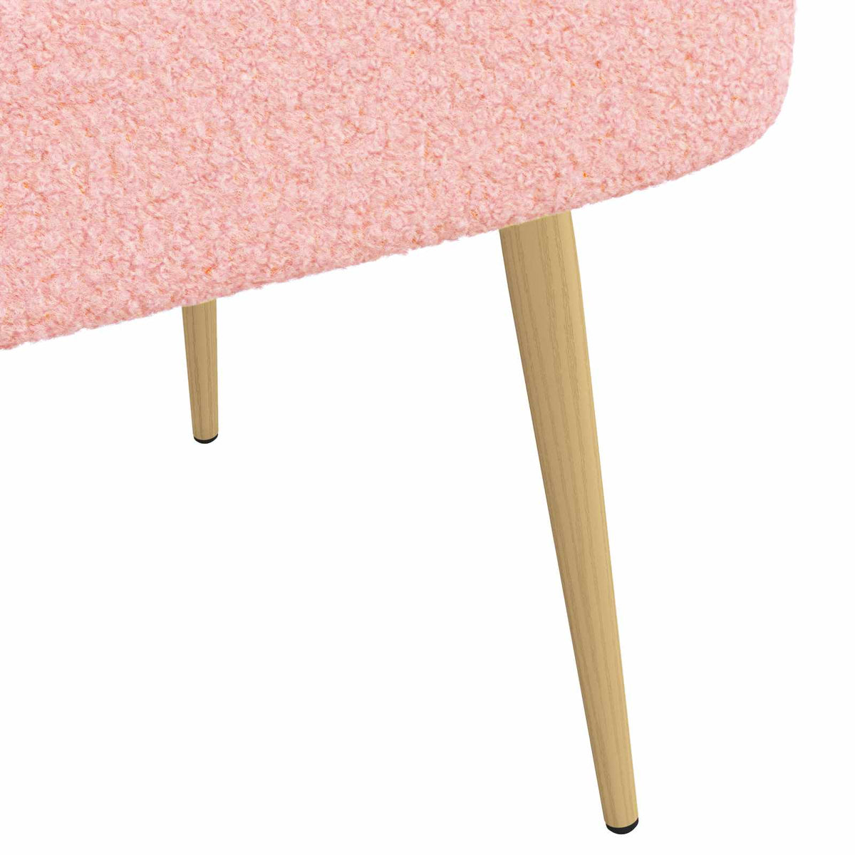 Polstret bænk med ryg Lyserød 110 x 60 x 76 cm Bouclé