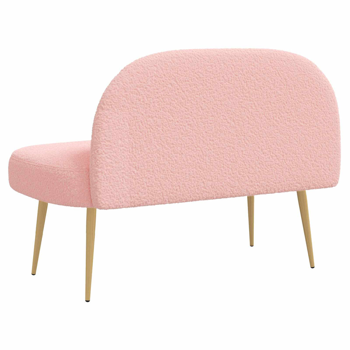 Polstret bænk med ryg Lyserød 110 x 60 x 76 cm Bouclé