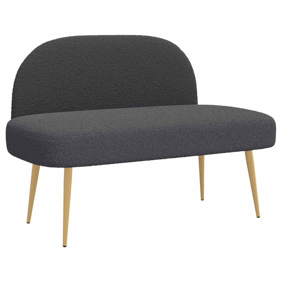 Polstret bænk med ryg Mørkegrå 110 x 60 x 76 cm Bouclé