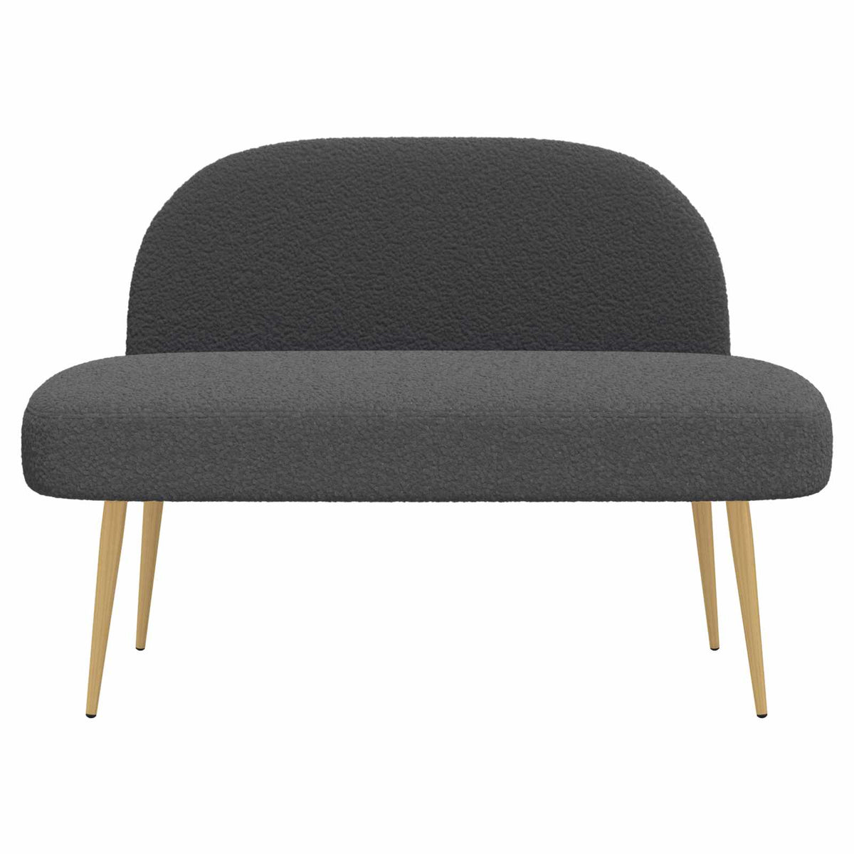 Polstret bænk med ryg Mørkegrå 110 x 60 x 76 cm Bouclé