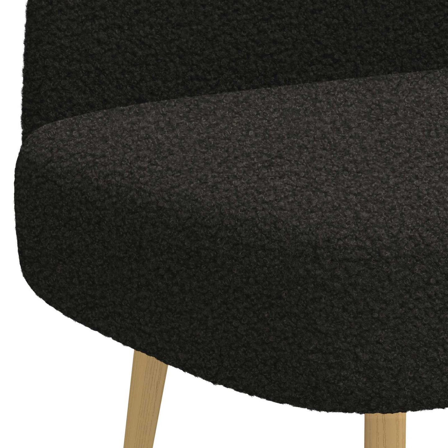 Polstret bænk med ryg Sort 110 x 60 x 76 cm Bouclé