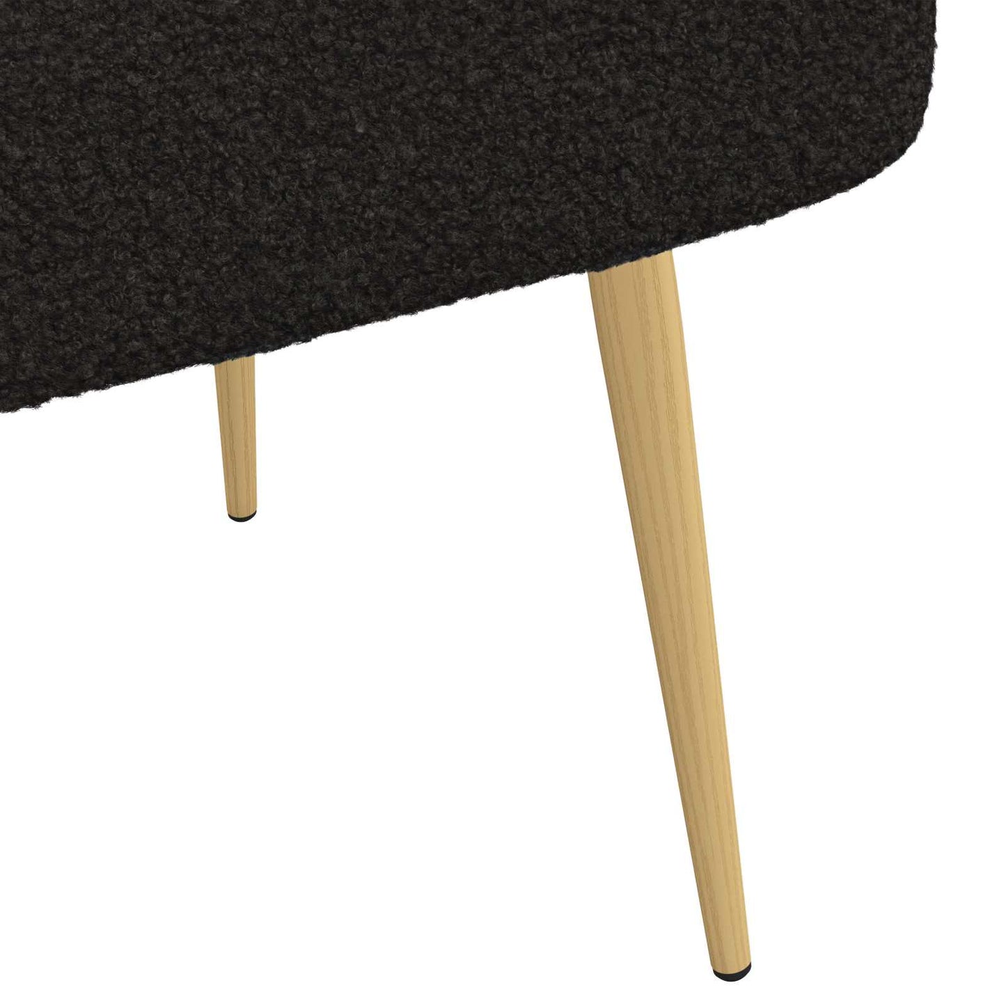 Polstret bænk med ryg Sort 110 x 60 x 76 cm Bouclé