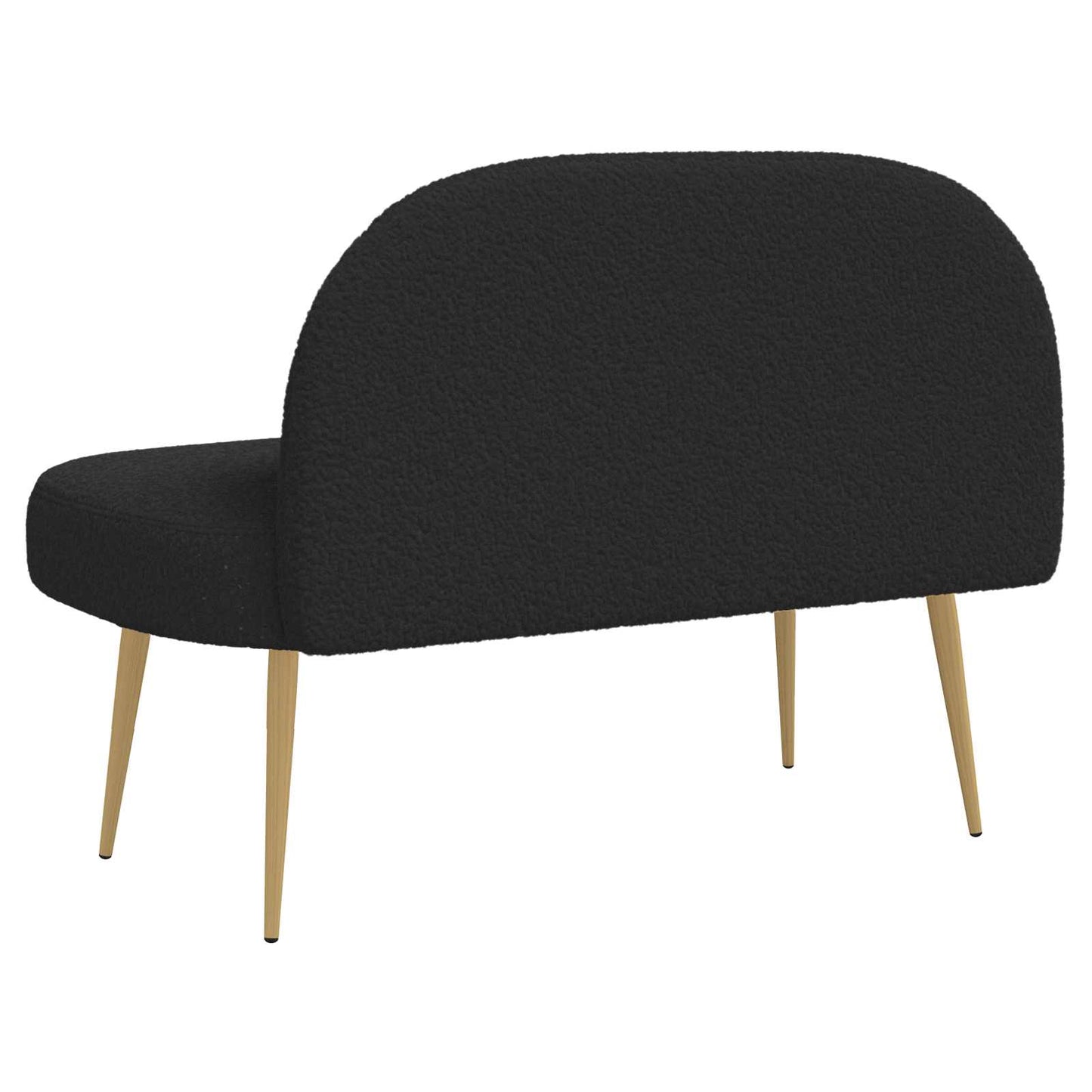 Polstret bænk med ryg Sort 110 x 60 x 76 cm Bouclé