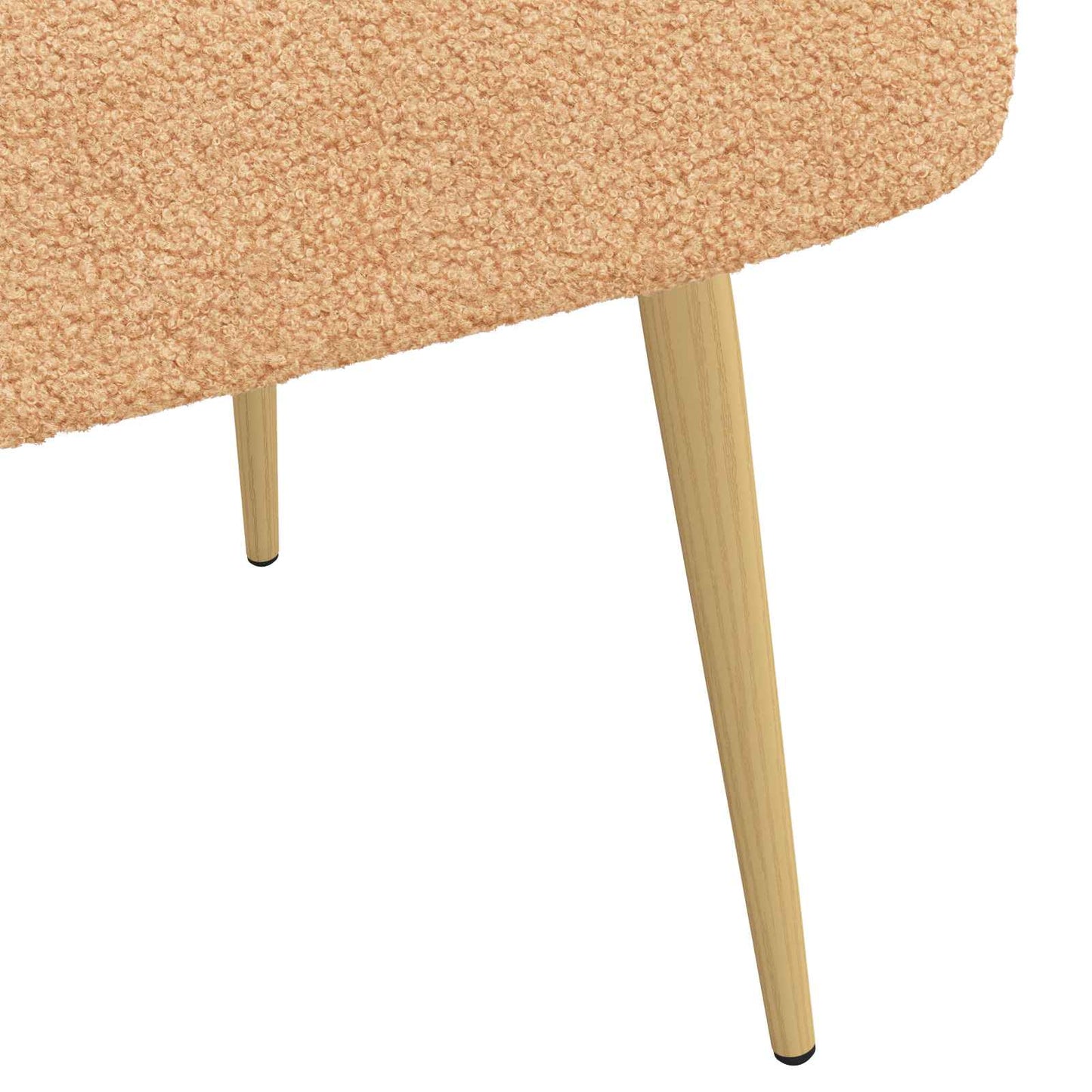 Polstret bænk med ryg Beige 110 x 60 x 76 cm Bouclé