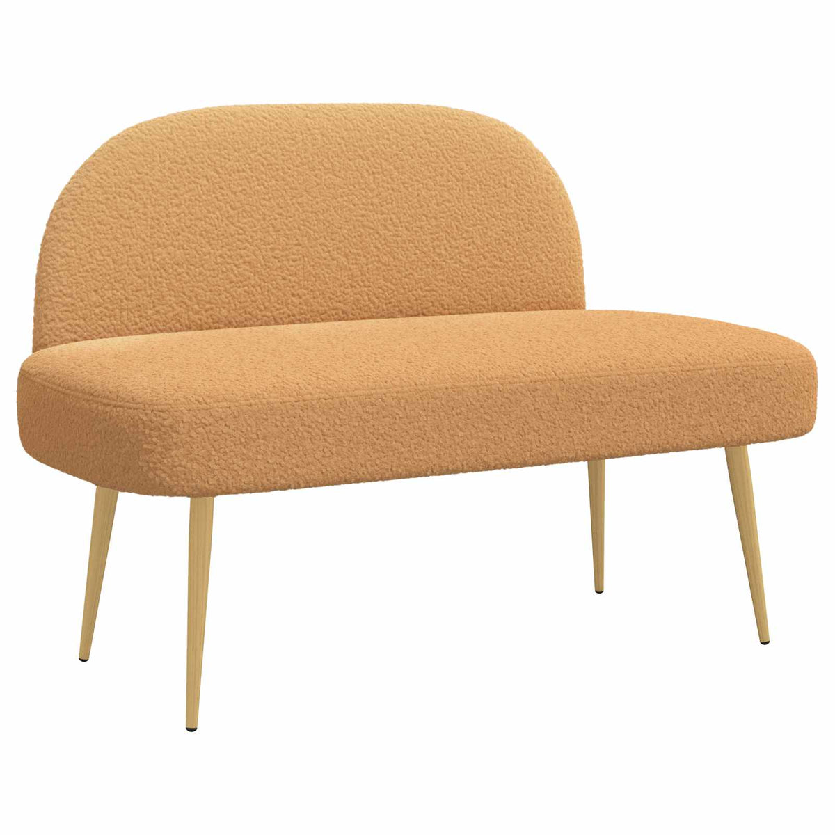 Polstret bænk med ryg Beige 110 x 60 x 76 cm Bouclé