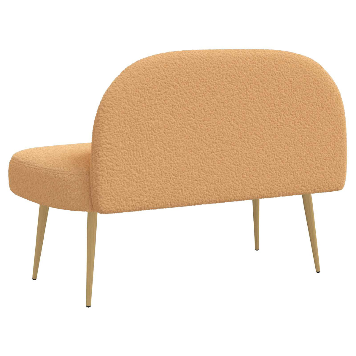Polstret bænk med ryg Beige 110 x 60 x 76 cm Bouclé