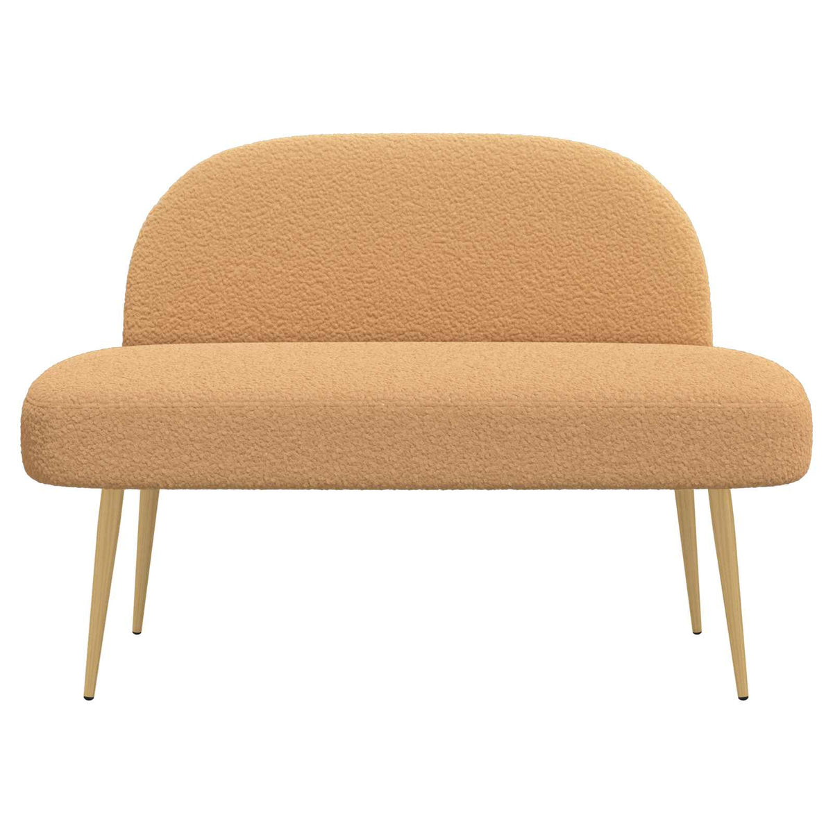 Polstret bænk med ryg Beige 110 x 60 x 76 cm Bouclé