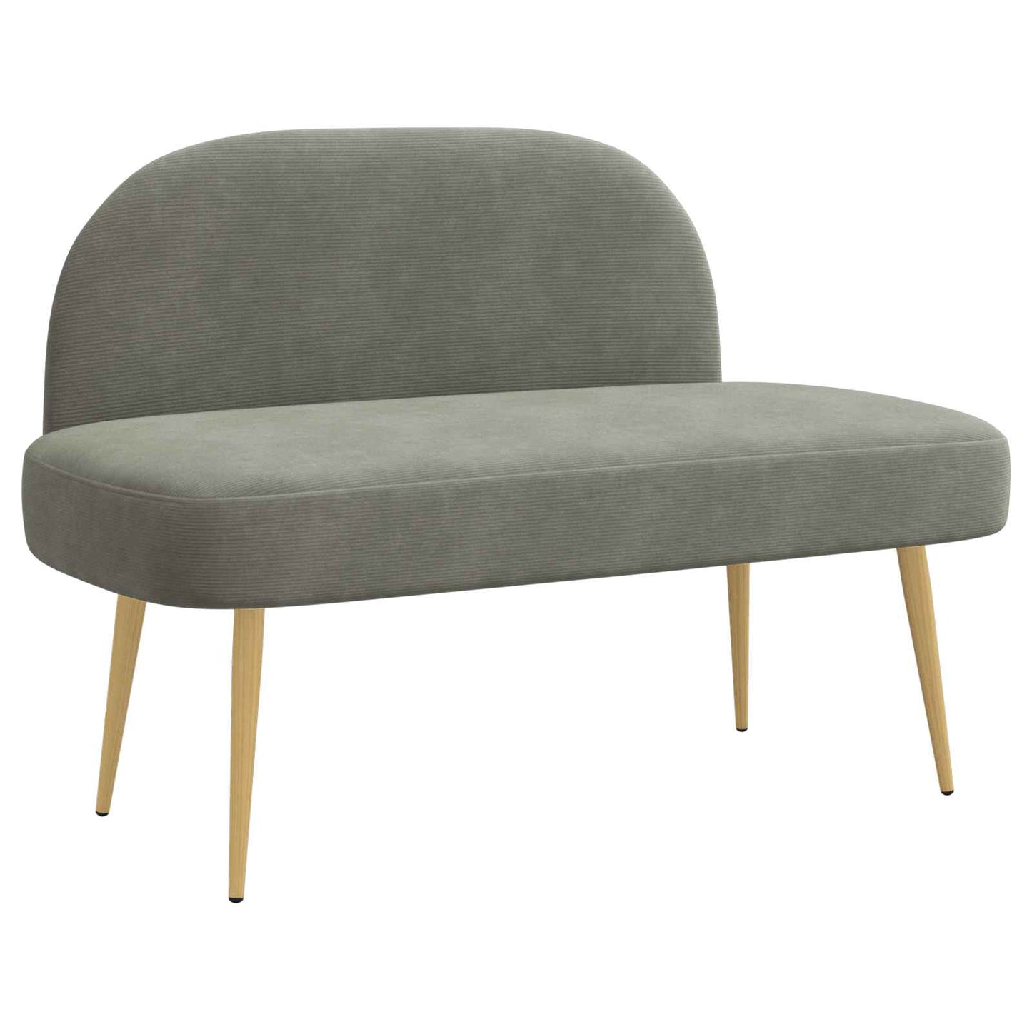 Polstret bænk med ryg Lysegrå 110 x 60 x 76 cm Velourstof