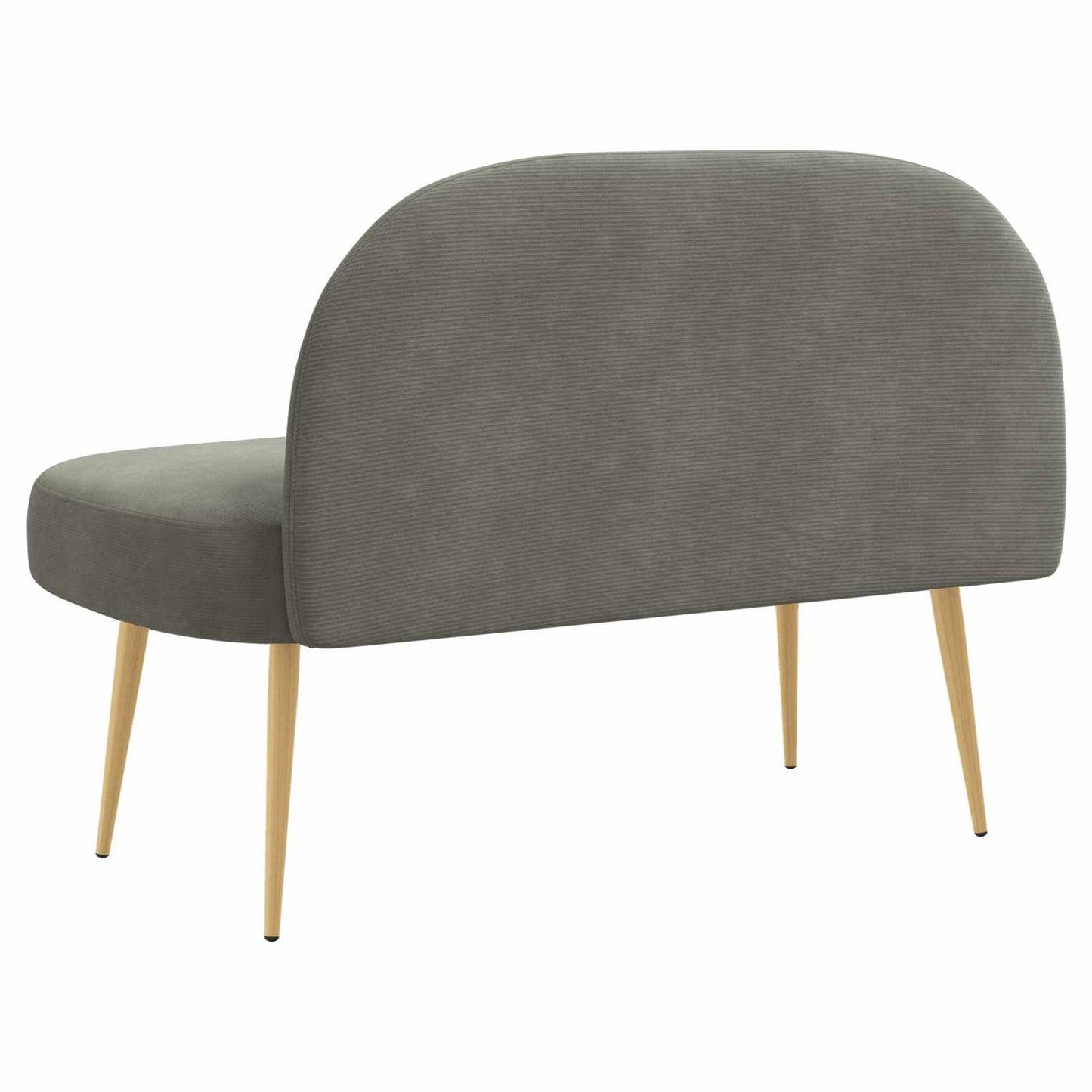 Polstret bænk med ryg Lysegrå 110 x 60 x 76 cm Velourstof