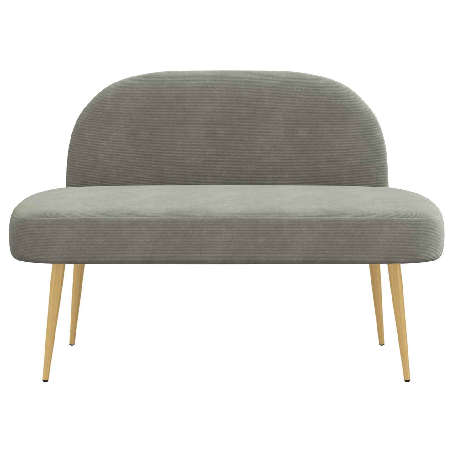 Polstret bænk med ryg Lysegrå 110 x 60 x 76 cm Velourstof
