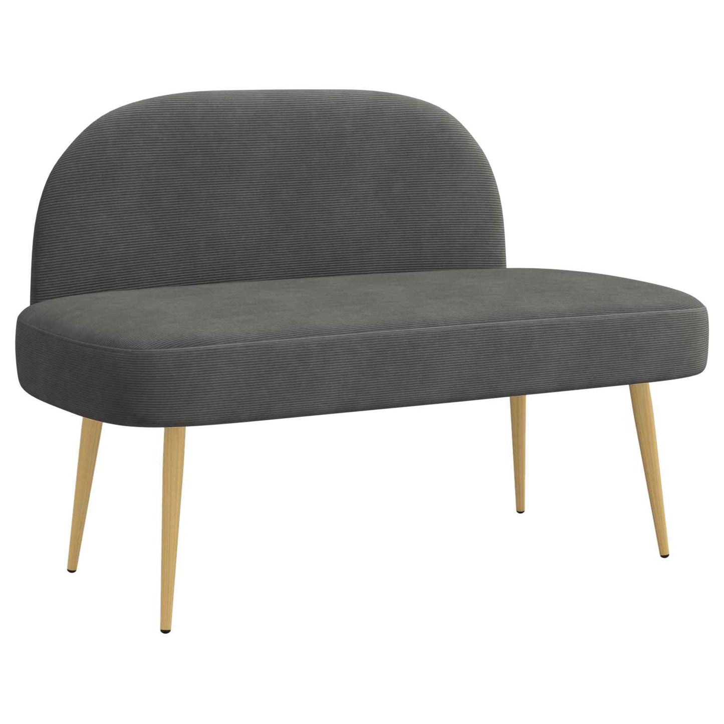 Polstret bænk med ryg Mørkegrå 110 x 60 x 76 cm Velourstof
