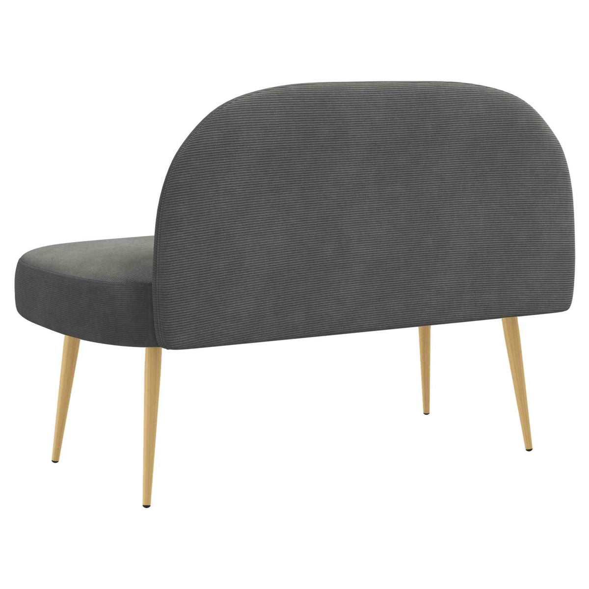 Polstret bænk med ryg Mørkegrå 110 x 60 x 76 cm Velourstof