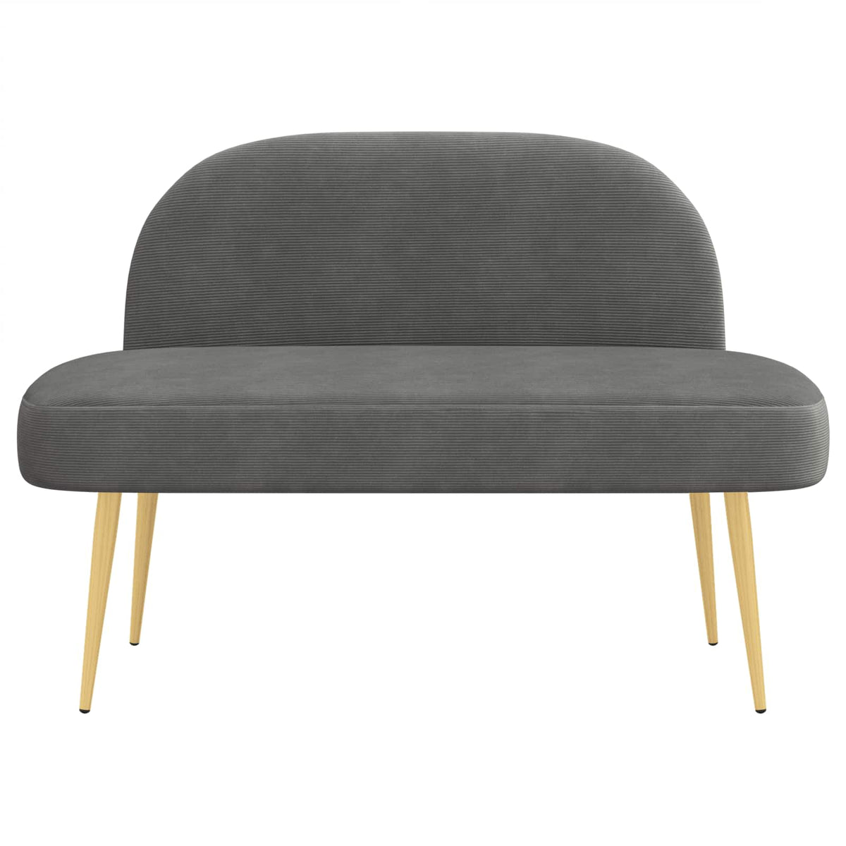 Polstret bænk med ryg Mørkegrå 110 x 60 x 76 cm Velourstof