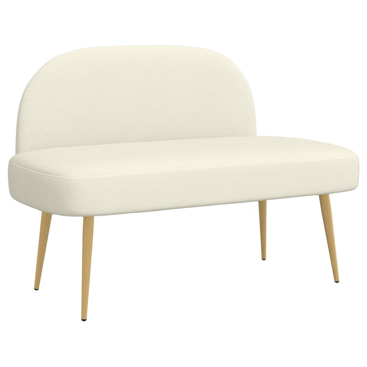 Polstret bænk med ryg Cremefarvet 110 x 60 x 76 cm Velourstof