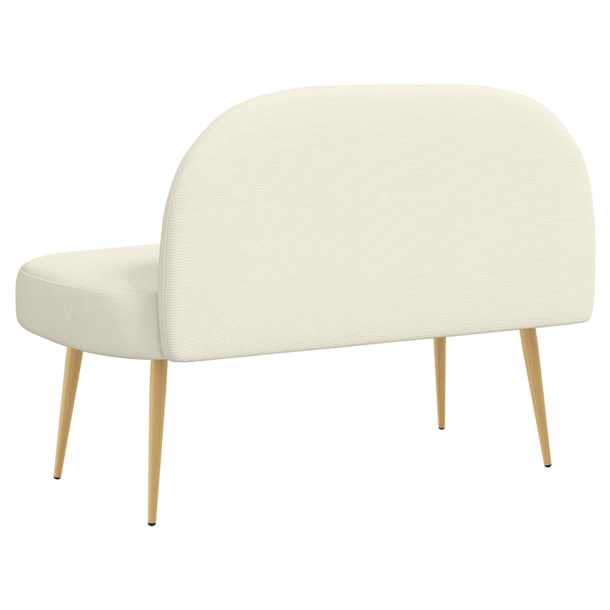 Polstret bænk med ryg Cremefarvet 110 x 60 x 76 cm Velourstof