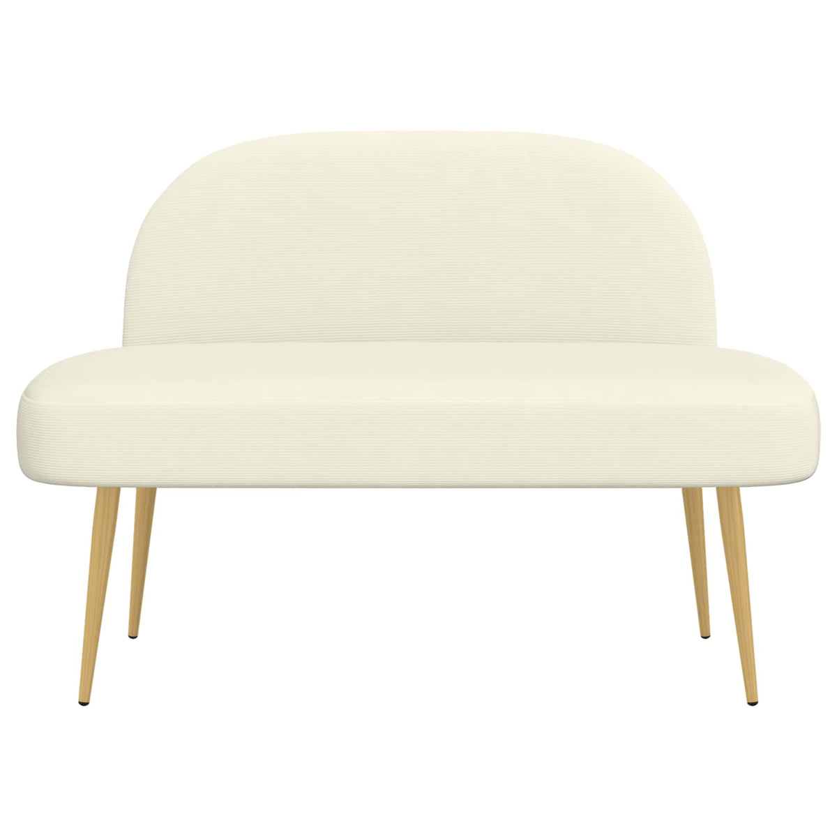 Polstret bænk med ryg Cremefarvet 110 x 60 x 76 cm Velourstof